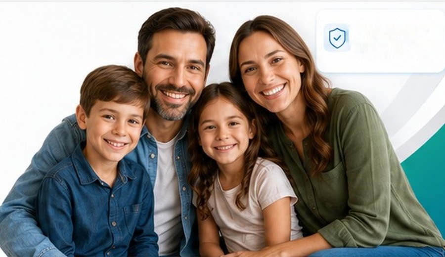 Família utilizando os benefícios Viva+